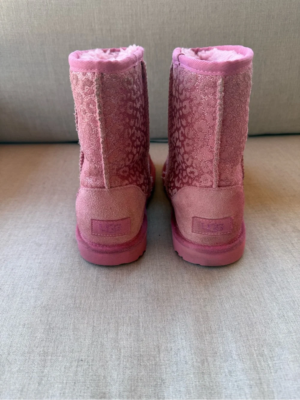 UGG Kids Pink Leopard Print Classic II Boots